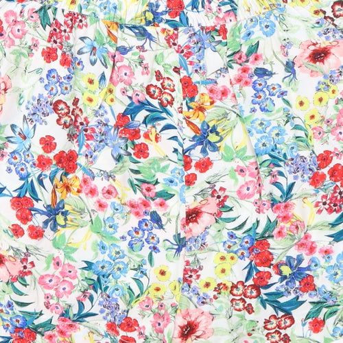 Preworn Womens White Floral  Hot Pants Shorts