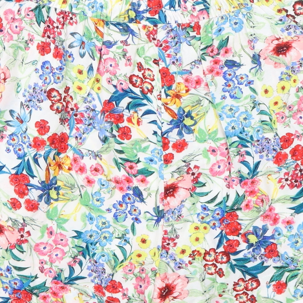 Preworn Womens White Floral  Hot Pants Shorts