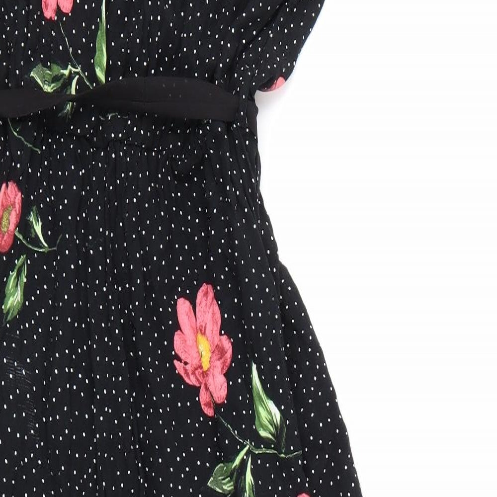 New Look Womens Black Spotted  Jumpsuit One-Piece Size 12