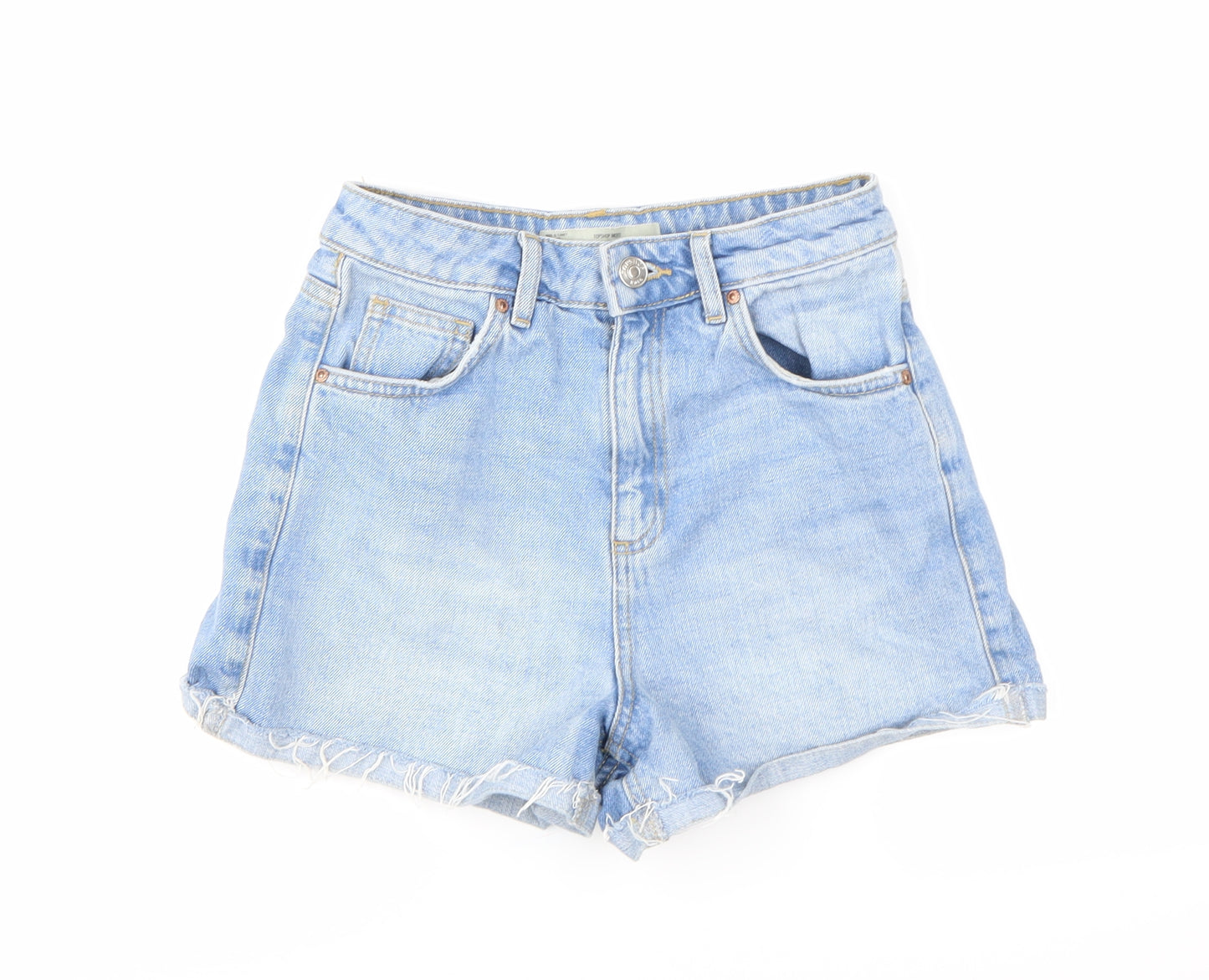 Topshop Womens Blue  Denim Hot Pants Shorts Size 6