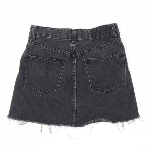Bershka Womens Grey  Denim Mini Skirt Size 8