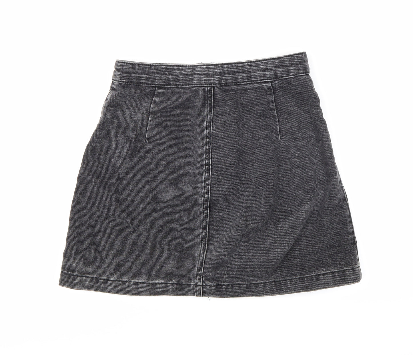 Topshop Womens Black  Denim Mini Skirt Size 4