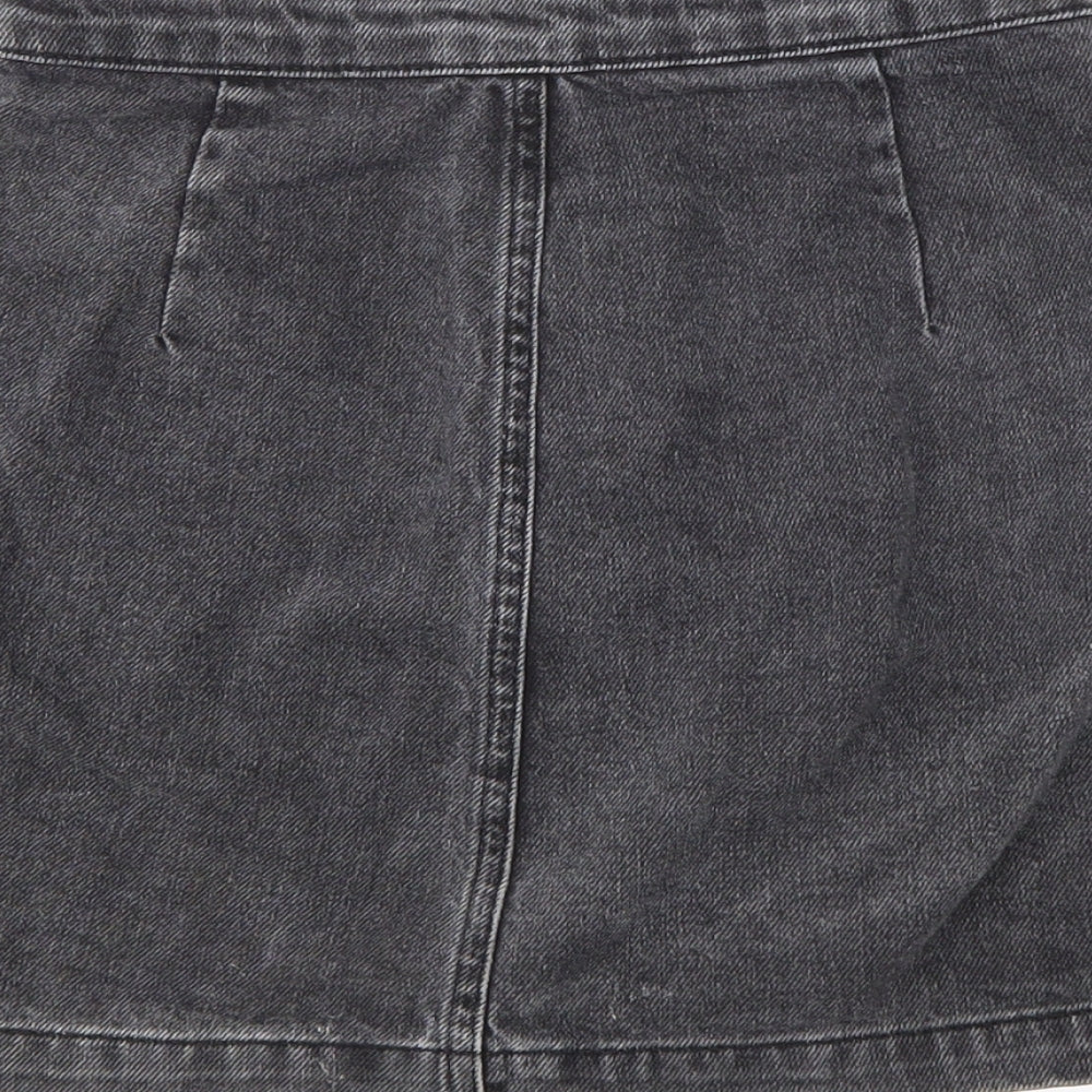 Topshop Womens Black  Denim Mini Skirt Size 4