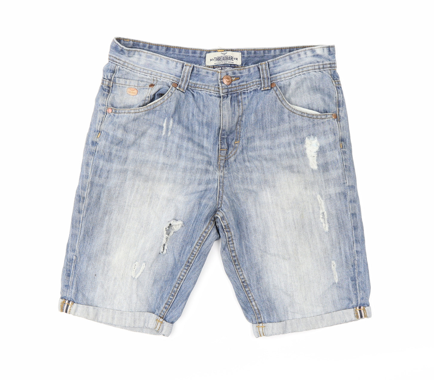 Threadbare Mens Blue  Denim  Shorts
