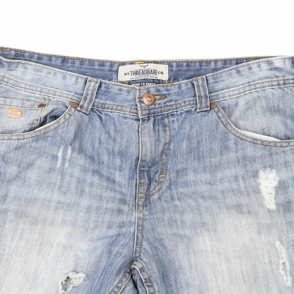 Threadbare Mens Blue  Denim  Shorts