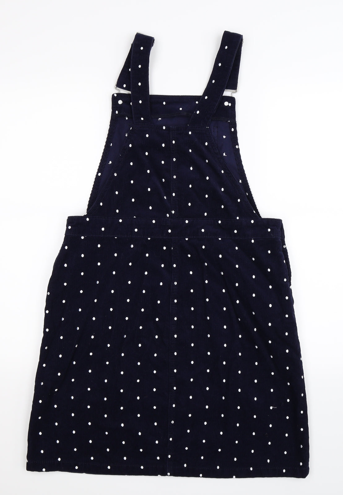 TU Womens Blue Polka Dot Corduroy Mini  Size 12  - Dungaree