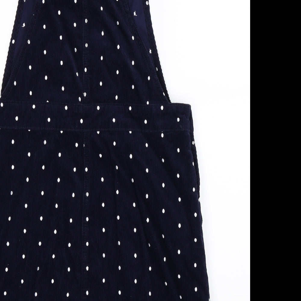 TU Womens Blue Polka Dot Corduroy Mini  Size 12  - Dungaree