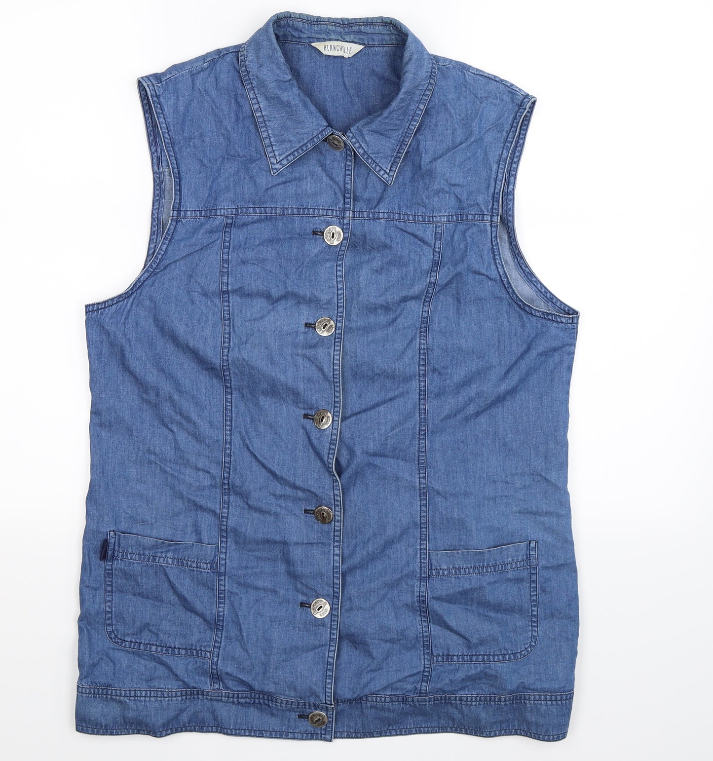 Blanchelle Womens Blue  Denim Gilet Jacket Size 42