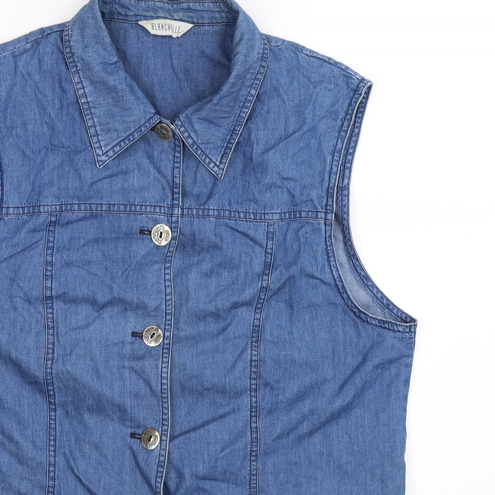 Blanchelle Womens Blue  Denim Gilet Jacket Size 42
