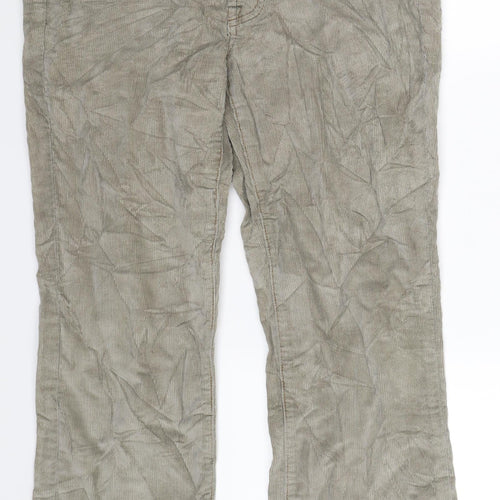 7 For All Mankind Womens Grey  Corduroy Cropped Trousers Size 10 L25 in