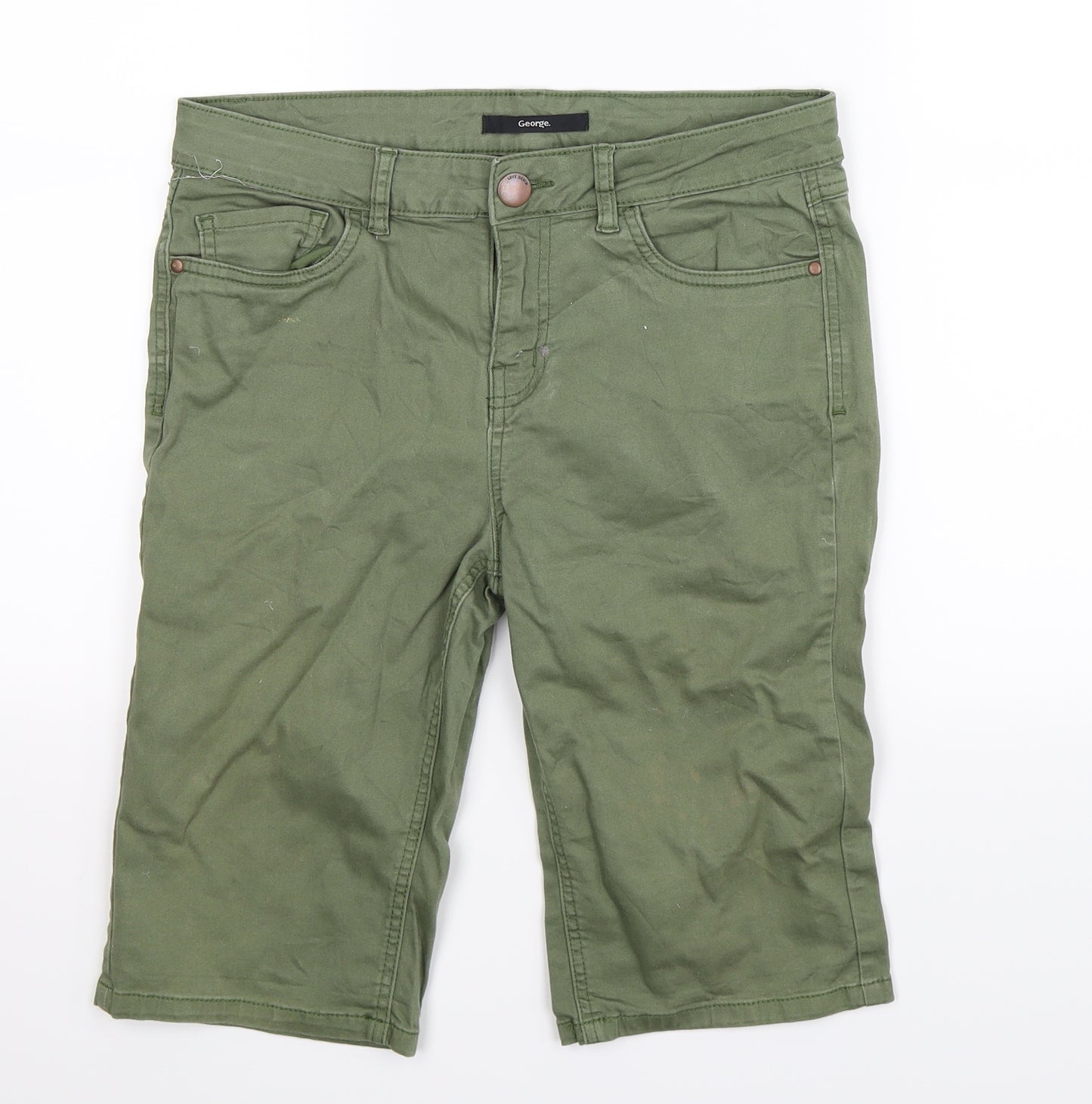George Womens Green  Denim Bermuda Shorts Size 12