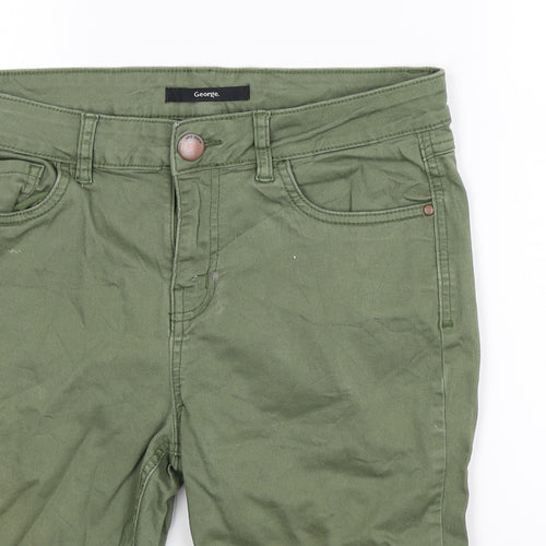 George Womens Green  Denim Bermuda Shorts Size 12