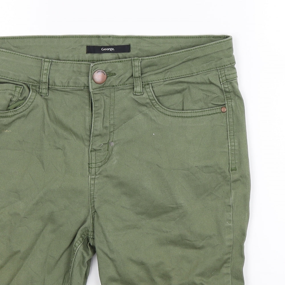 George Womens Green  Denim Bermuda Shorts Size 12