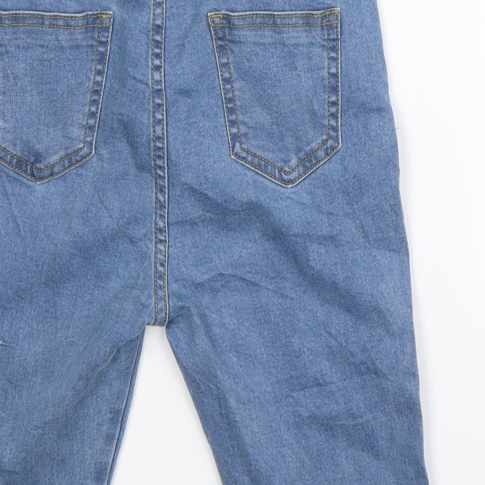 Preworn Womens Blue  Denim Bermuda Shorts Size 8 - Distressed