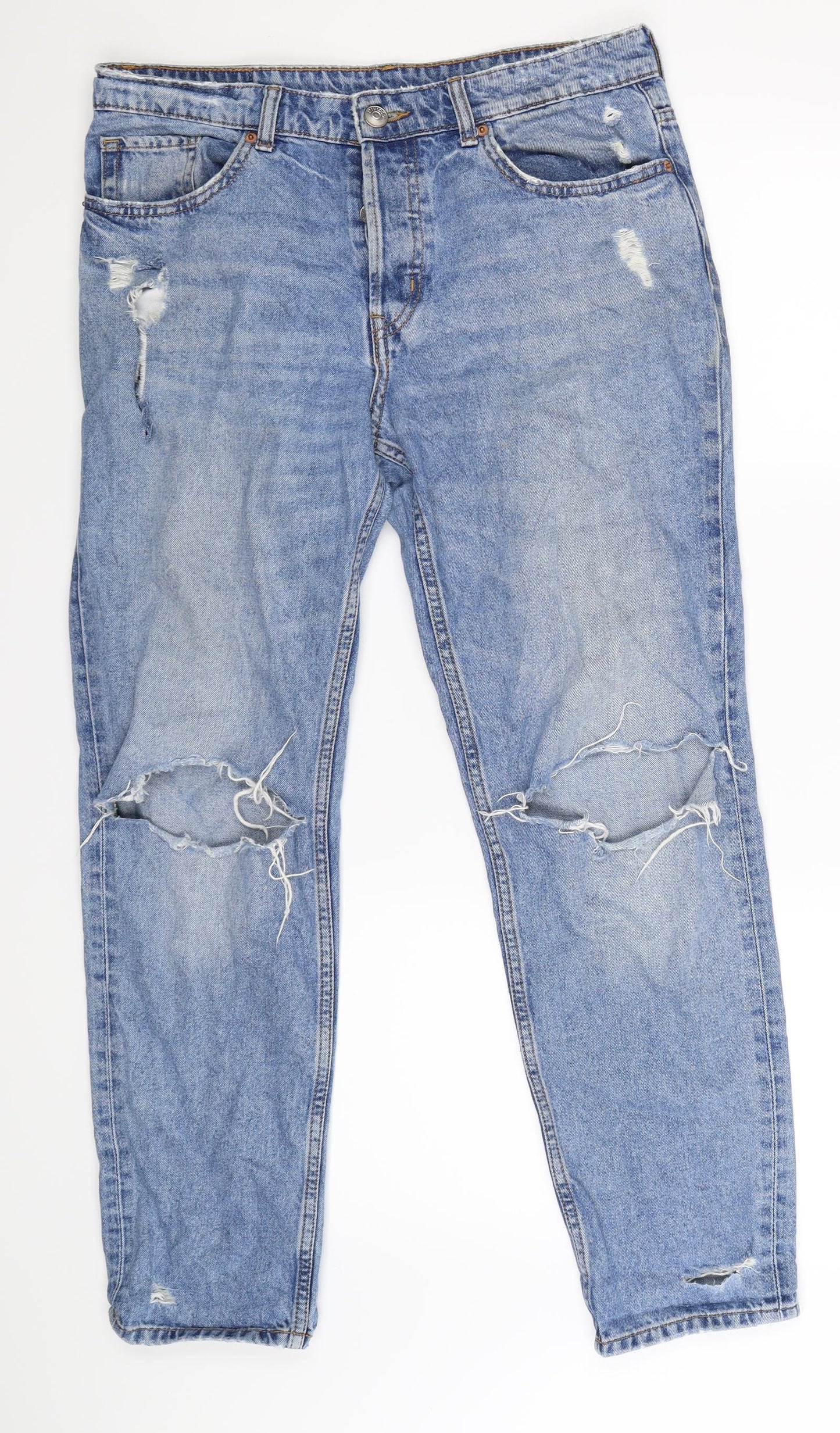 Divided Womens Blue  Denim Straight Jeans Size 10 L29 in
