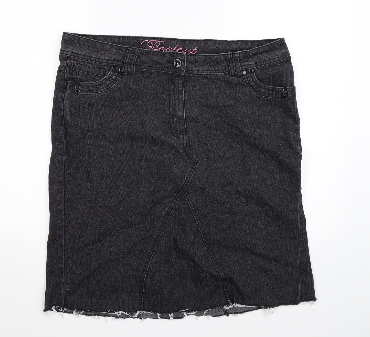 F&F Womens Black  Denim Straight & Pencil Skirt Size 18