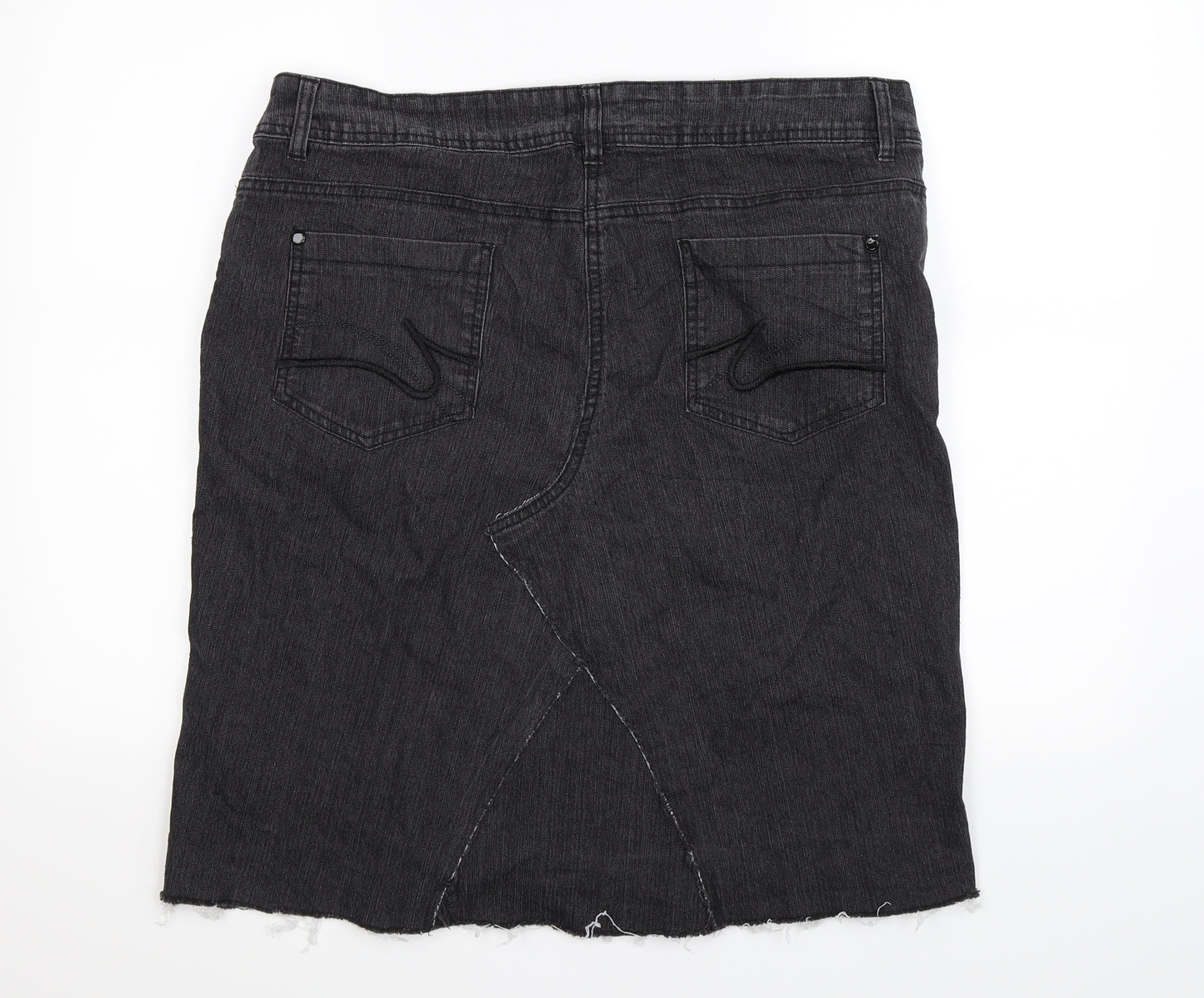 F&F Womens Black  Denim Straight & Pencil Skirt Size 18