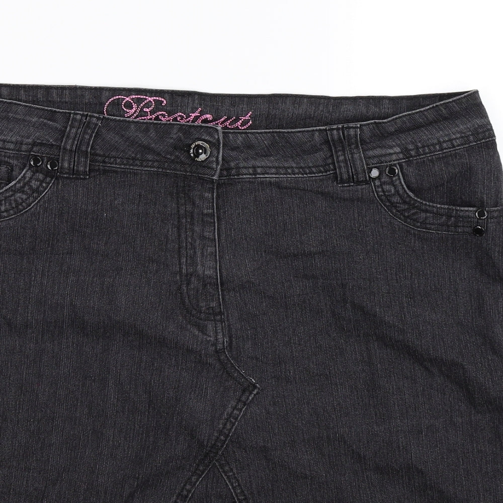 F&F Womens Black  Denim Straight & Pencil Skirt Size 18