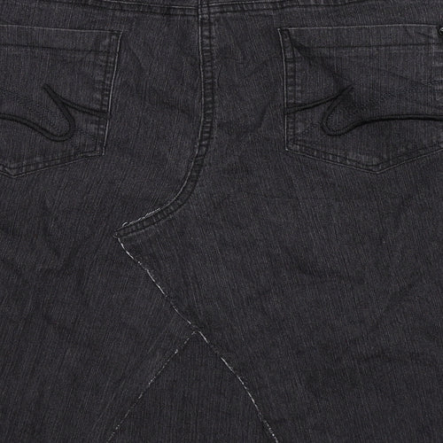 F&F Womens Black  Denim Straight & Pencil Skirt Size 18