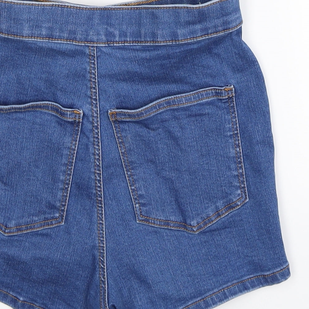 Topshop Womens Blue  Denim Hot Pants Shorts Size 8