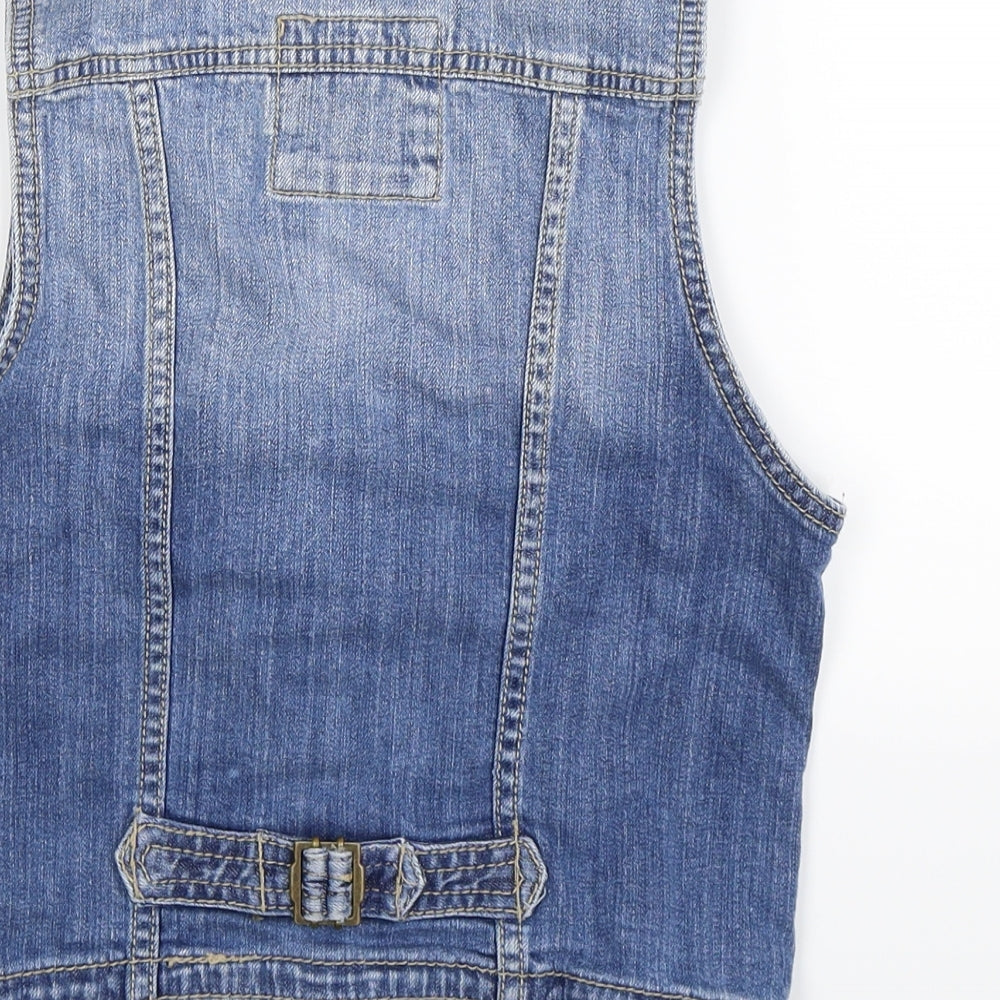 H&M Girls Blue  Denim Gilet Jacket Size 13-14 Years