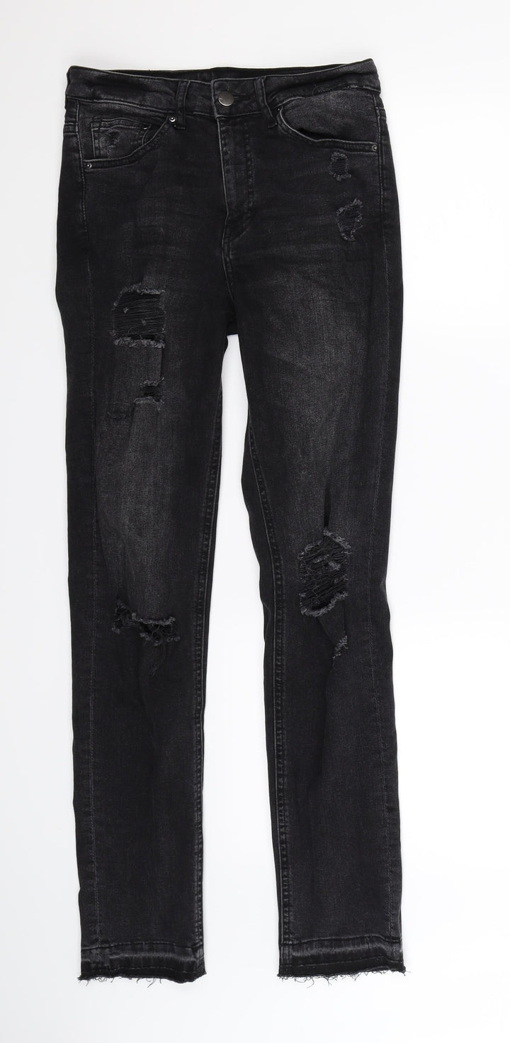 H&M Womens Black Denim Skinny Jeans Size 8 L30 in