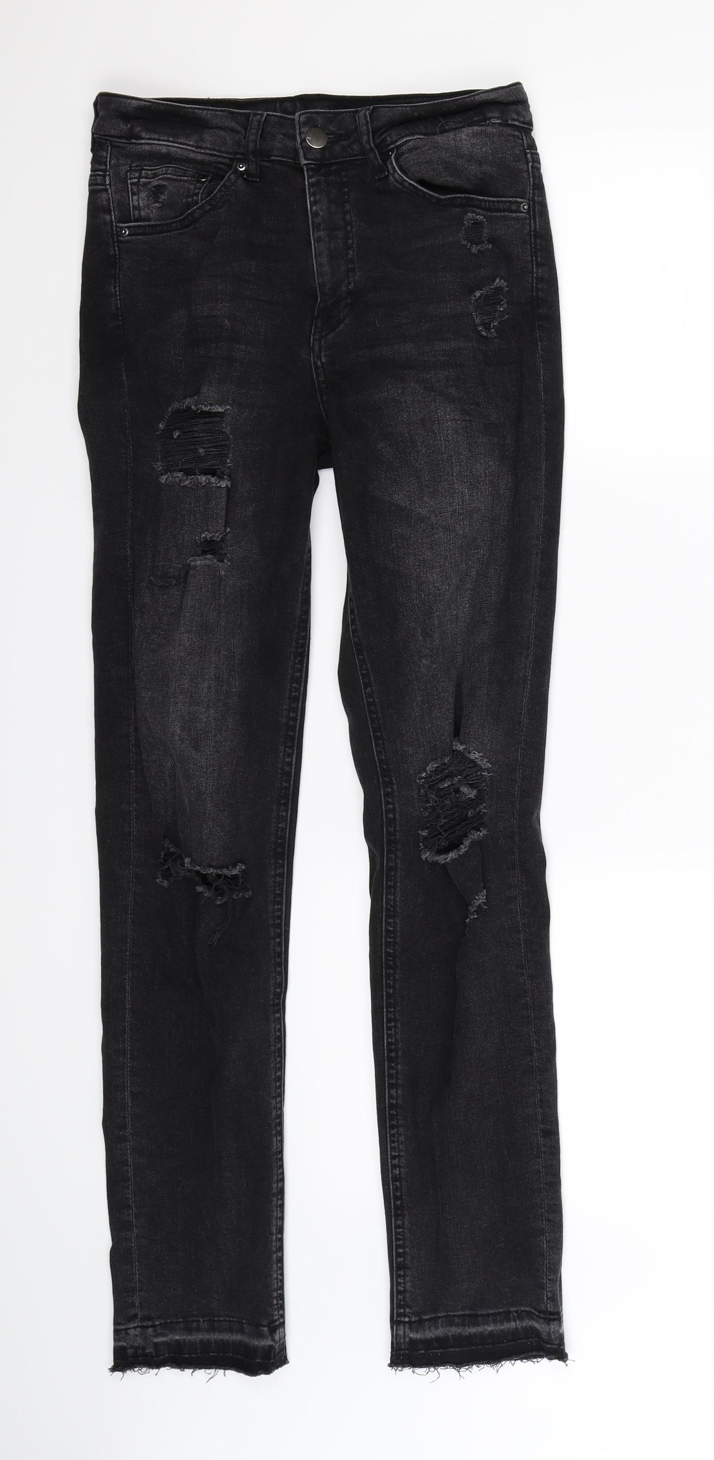 H&M Womens Black  Denim Skinny Jeans Size 8 L30 in