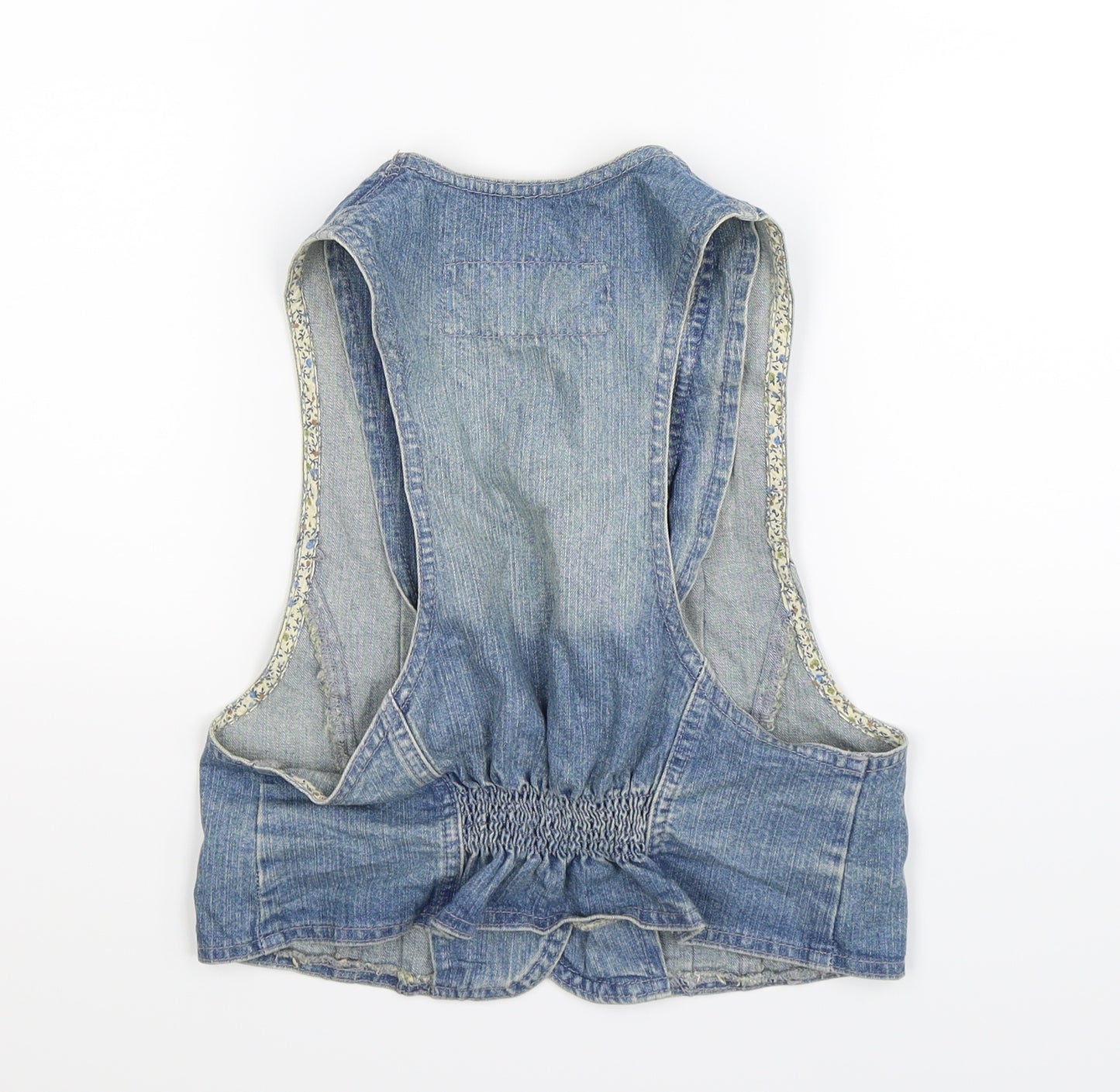 E-vie Womens Blue  Denim Gilet Jacket Size 12