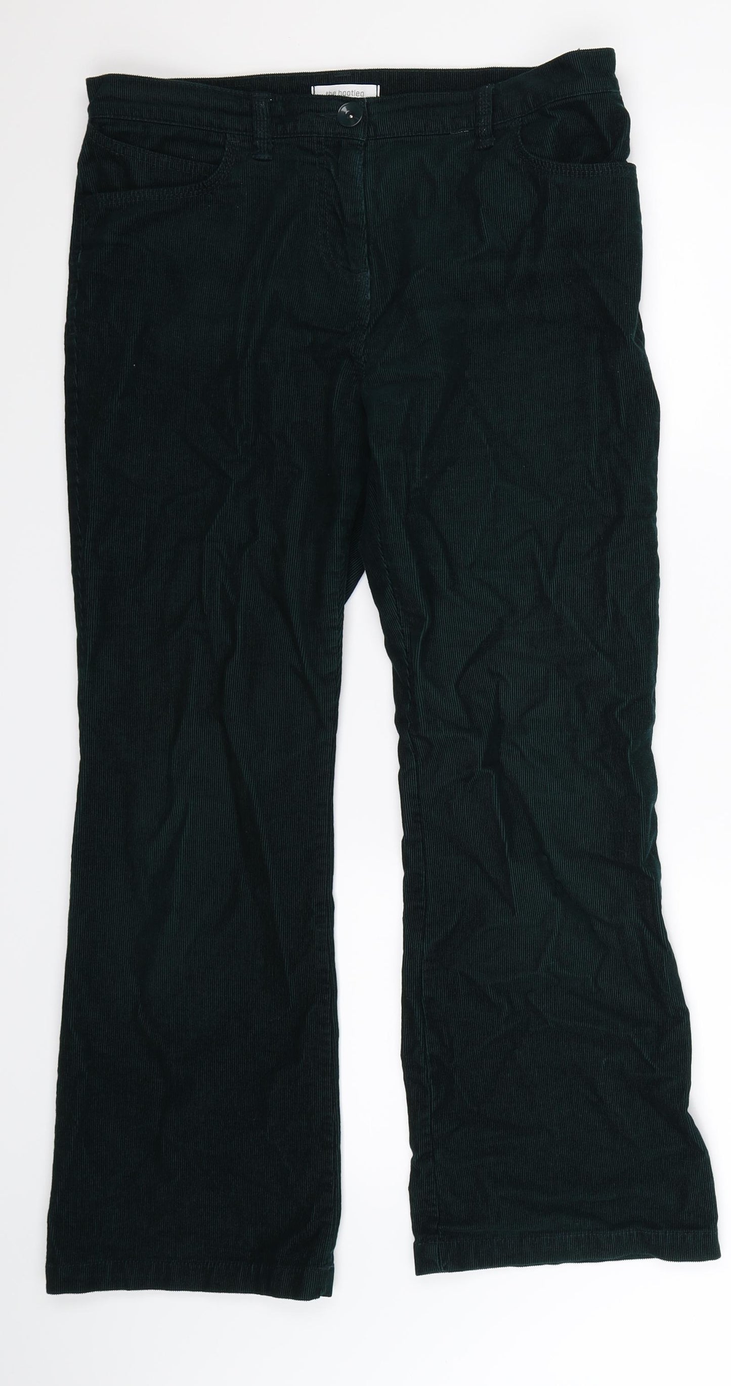 Marks and Spencer Womens Green  Corduroy Trousers  Size 12 L27 in