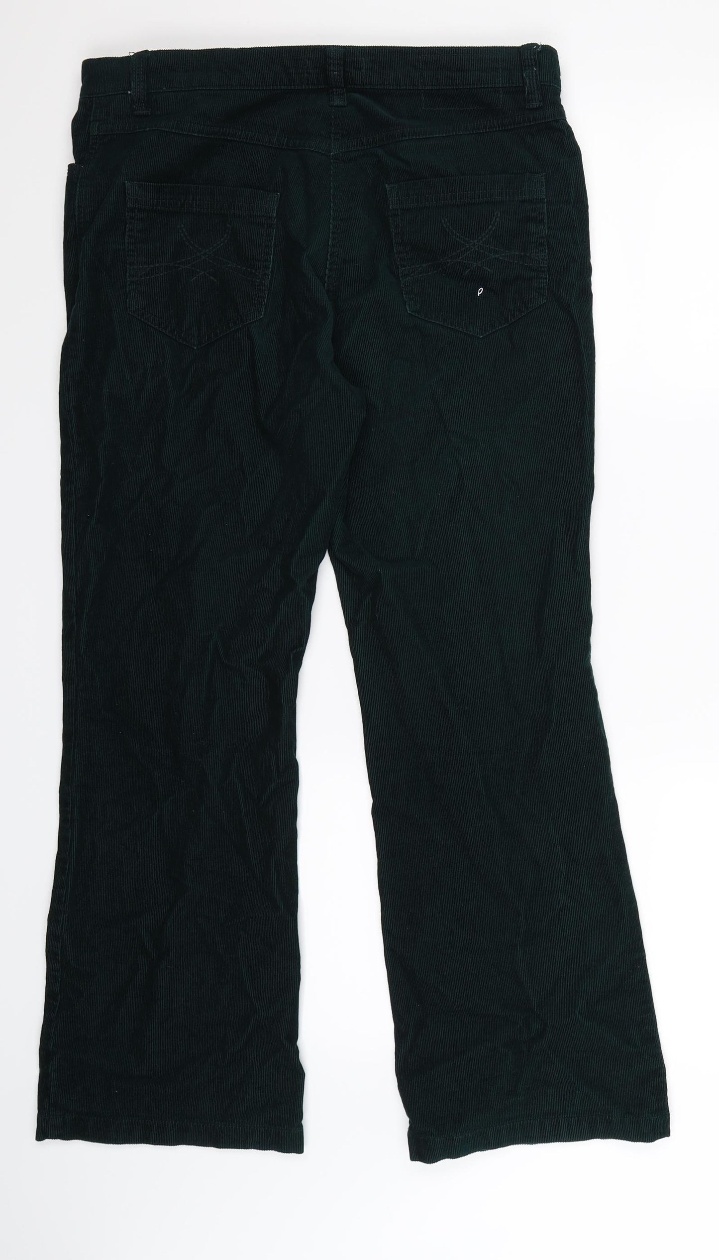 Marks and Spencer Womens Green  Corduroy Trousers  Size 12 L27 in