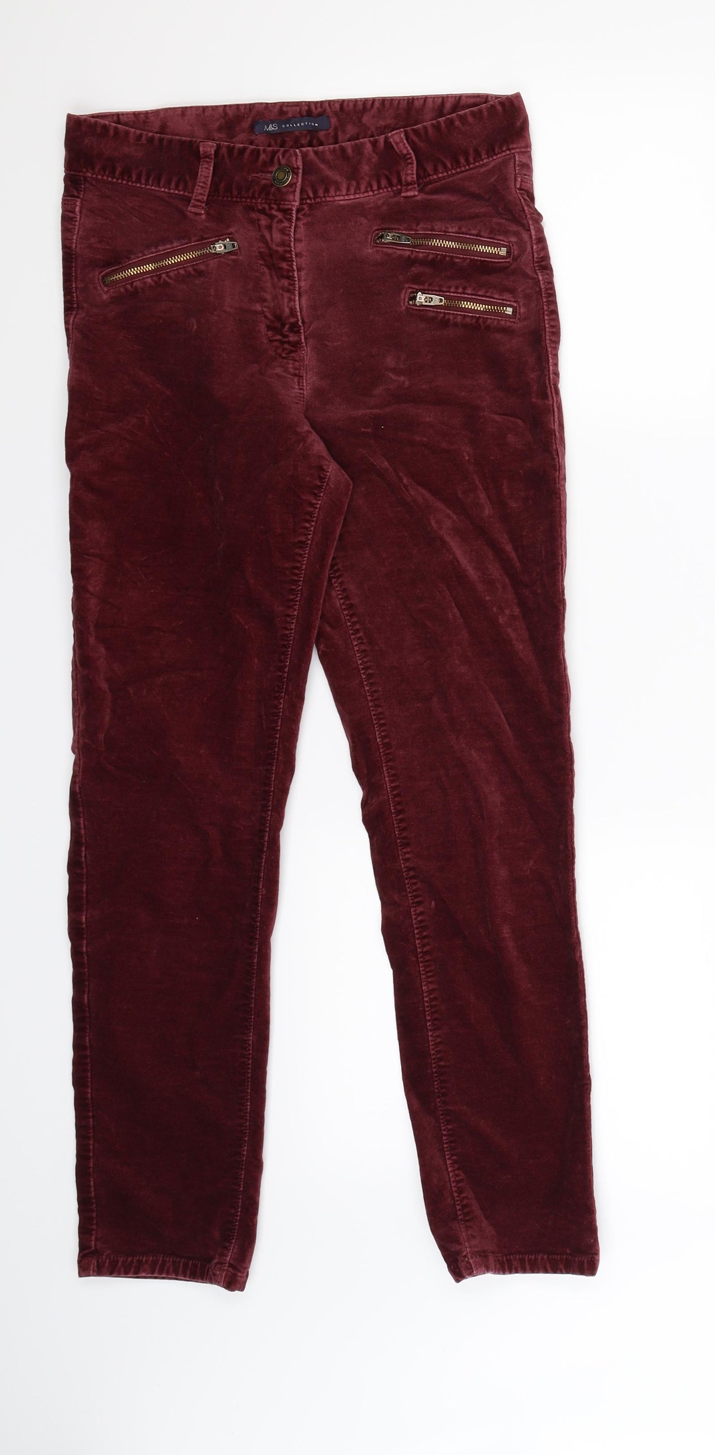 Marks and Spencer Womens Purple   Trousers  Size 8 L25 in