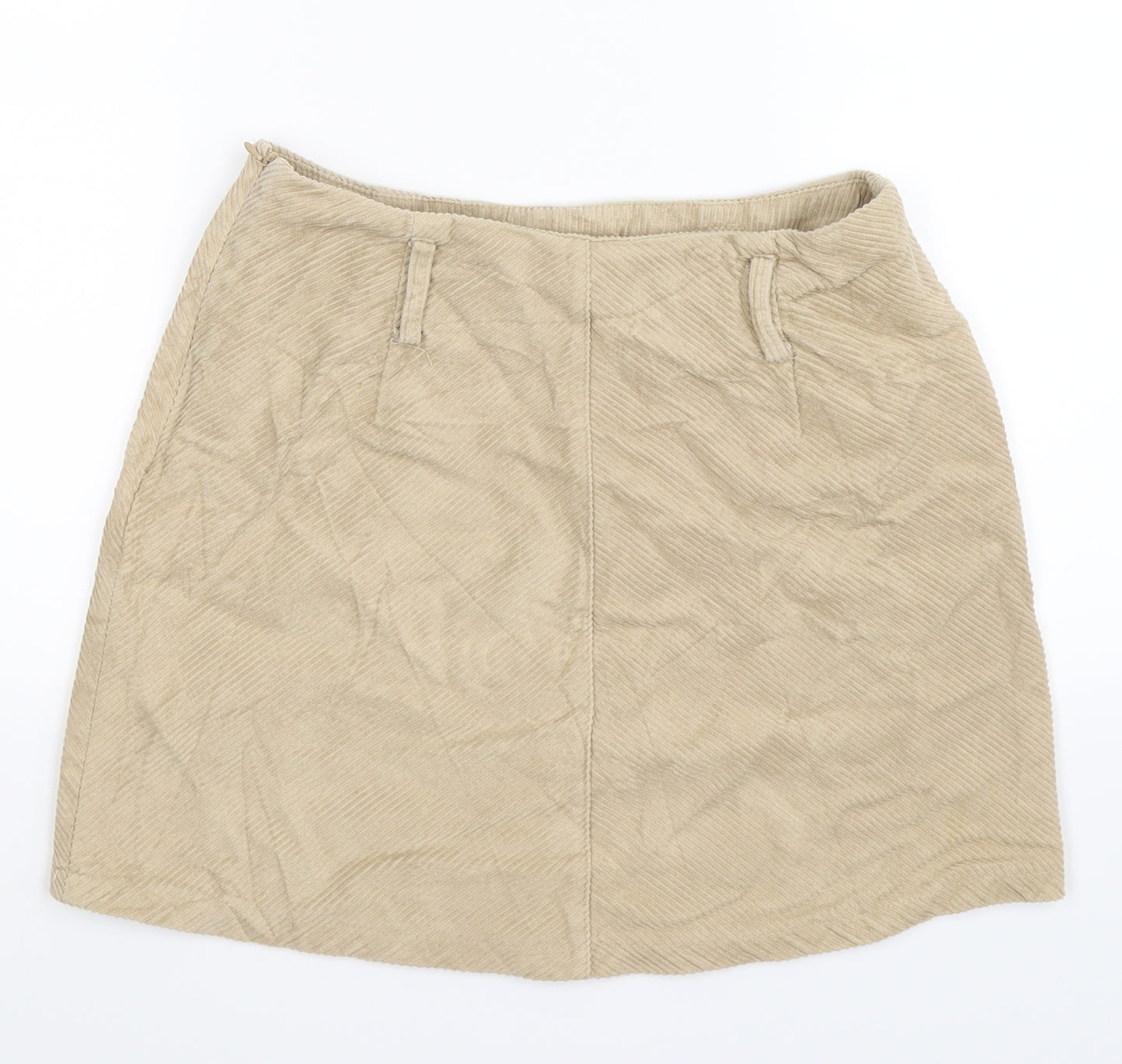Denim Co Womens Beige  Corduroy A-Line Skirt Size 10