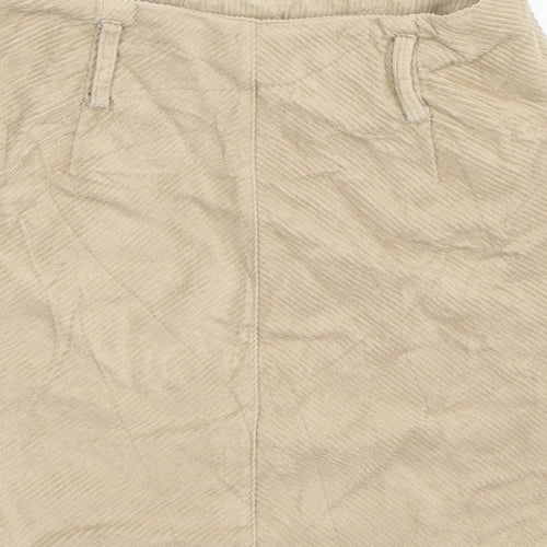 Denim Co Womens Beige  Corduroy A-Line Skirt Size 10