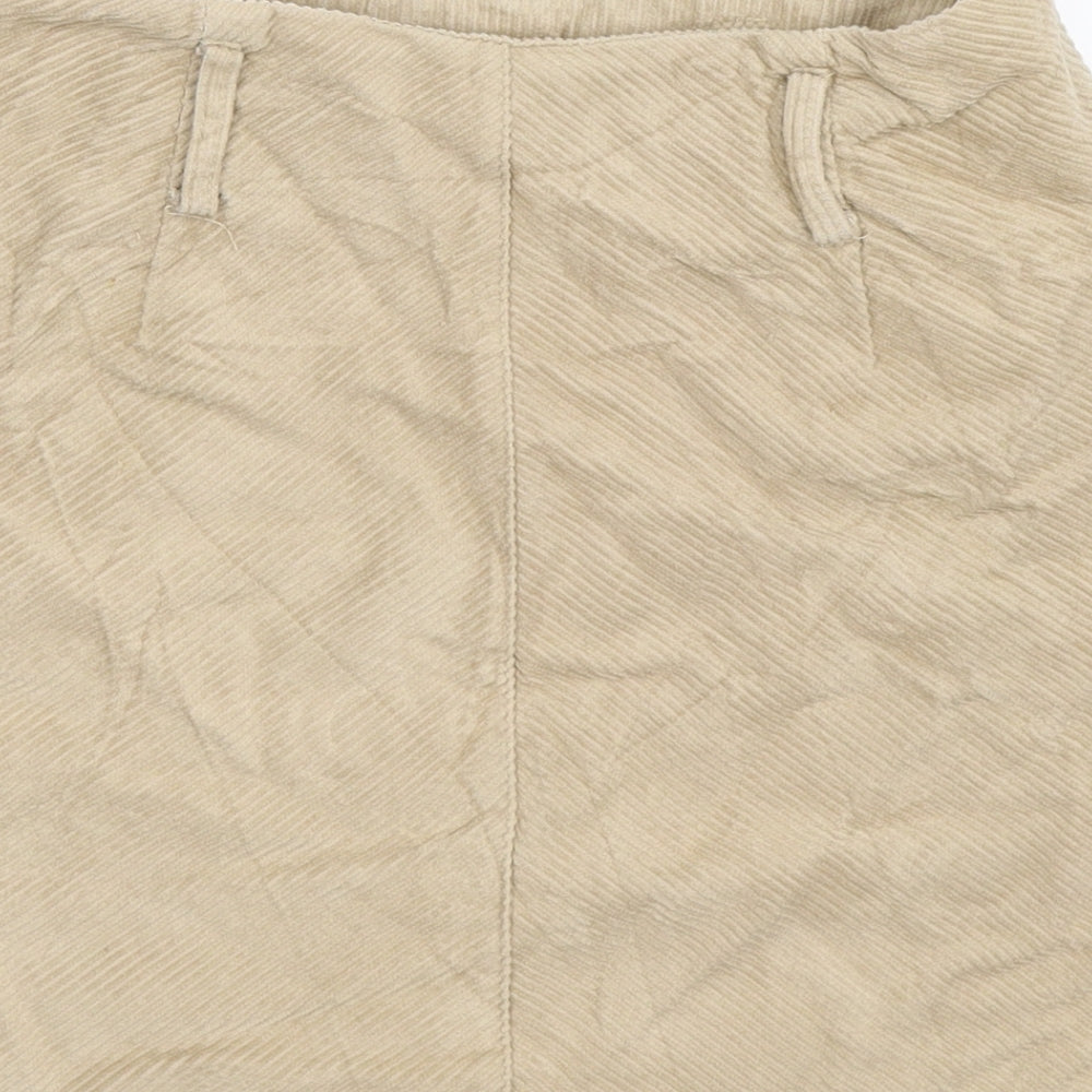 Denim Co Womens Beige  Corduroy A-Line Skirt Size 10
