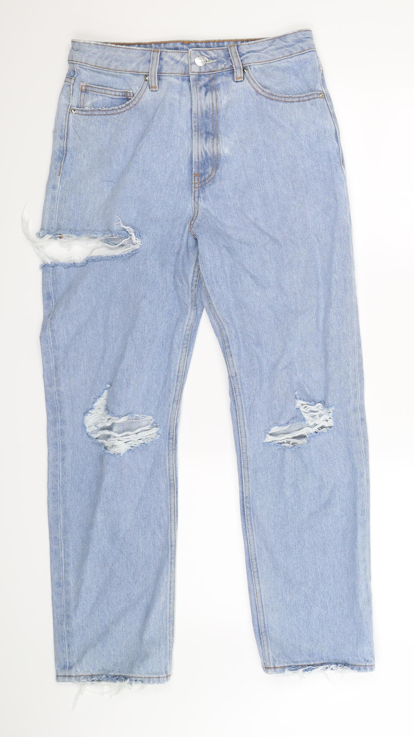 Preworn Womens Blue  Denim Straight Jeans Size 10 L27 in