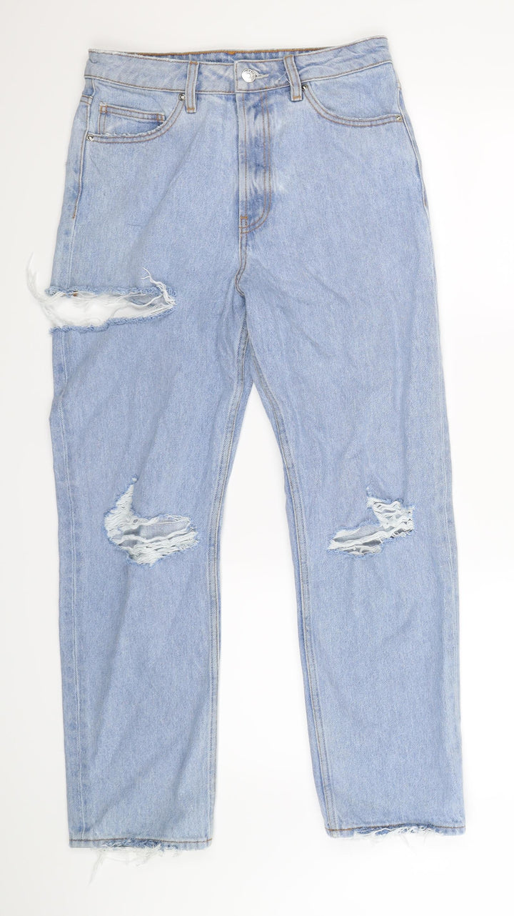 Preworn Womens Blue  Denim Straight Jeans Size 10 L27 in