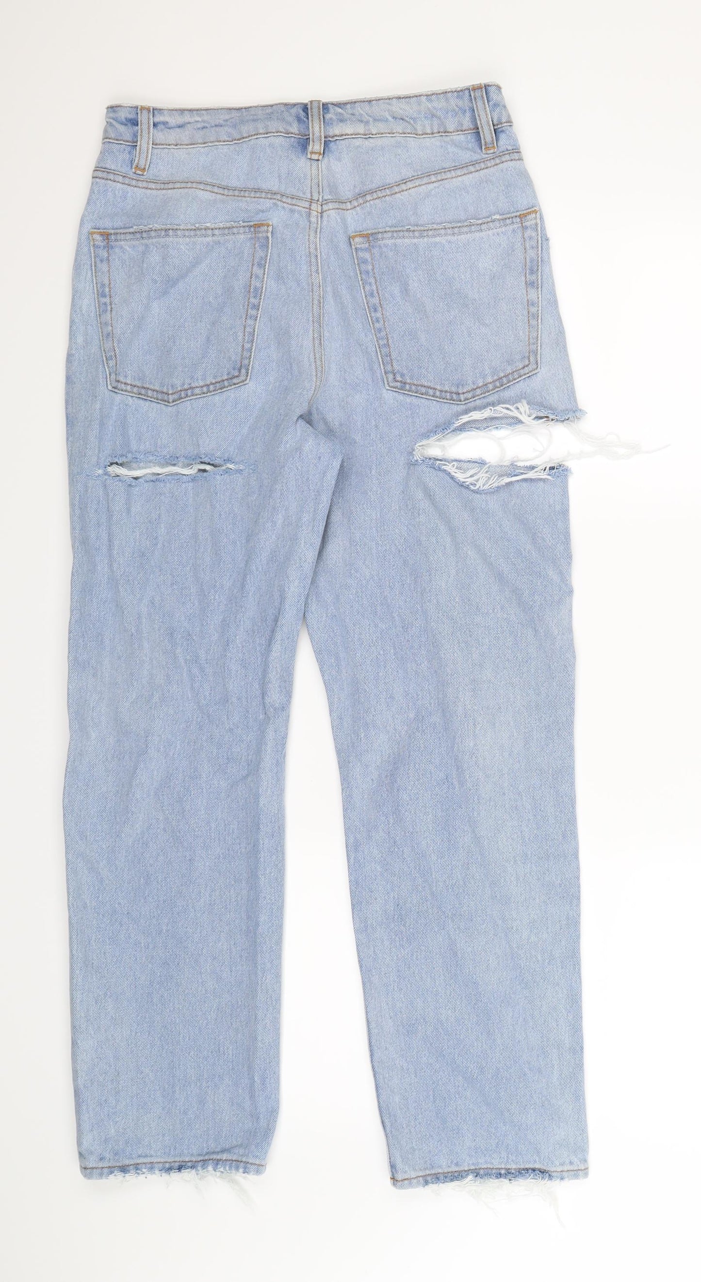 Preworn Womens Blue  Denim Straight Jeans Size 10 L27 in