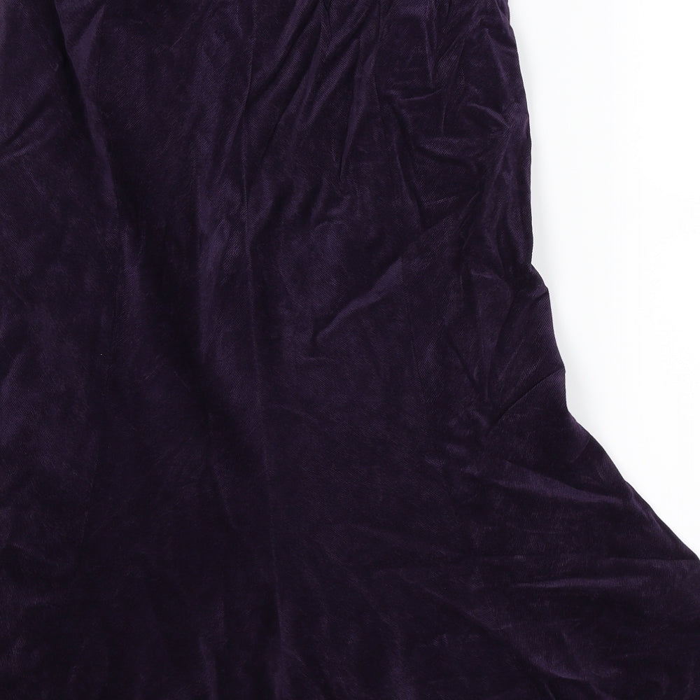 Preworn Womens Purple  Corduroy Maxi Skirt Size 10
