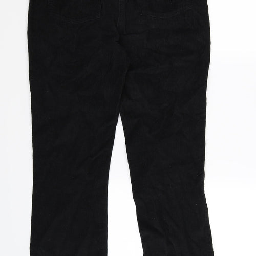 District Womens Black  Corduroy Trousers  Size 6 L31 in