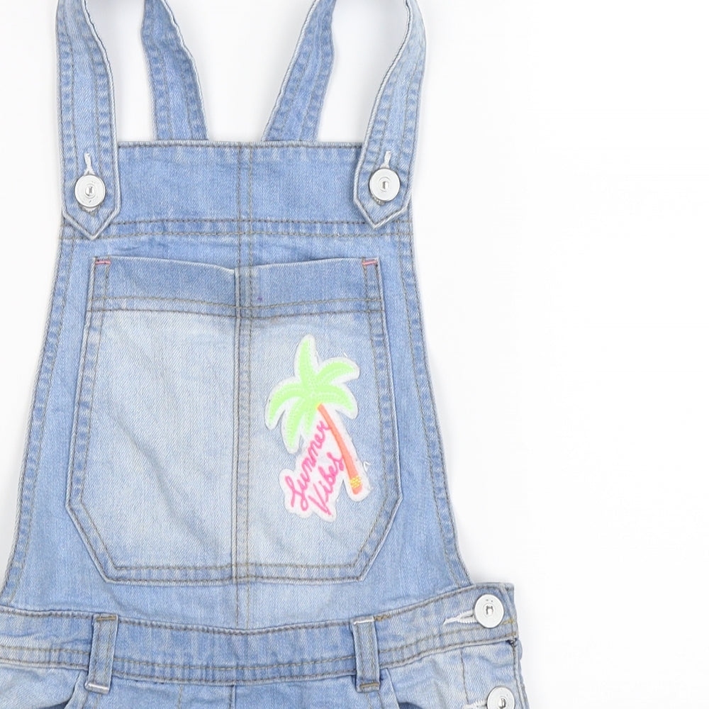 TU Girls Blue  Denim Dungaree One-Piece Size 9 Years