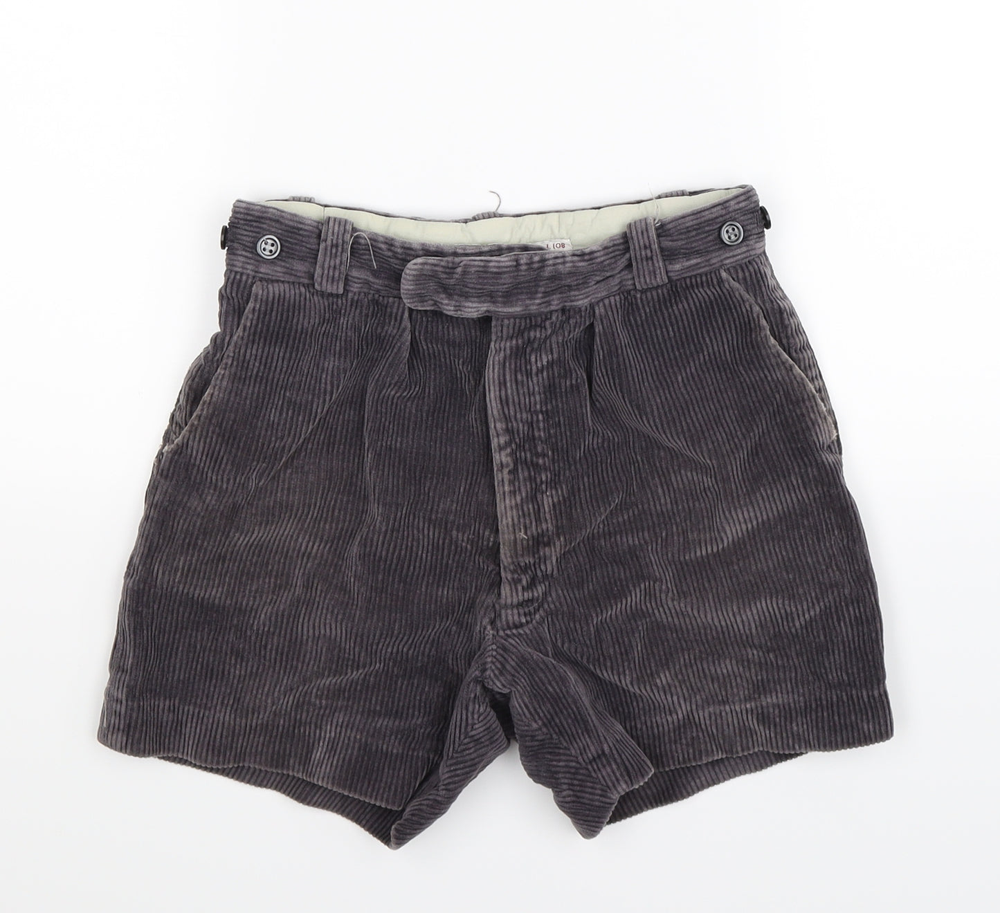 Preworn Womens Grey  Corduroy Bermuda Shorts Size 4