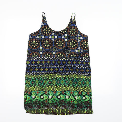 Topshop Womens Multicoloured Geometric  Slip Dress  Size 8