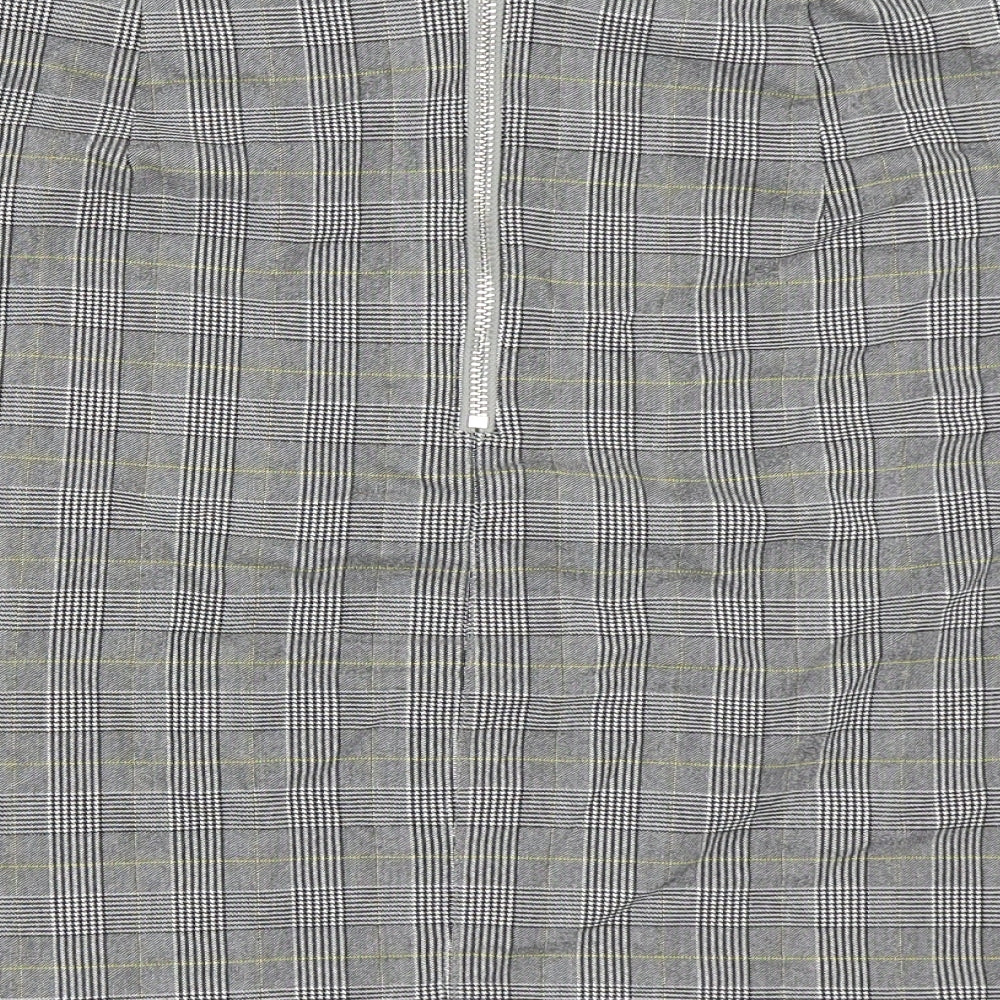 New Look Womens Grey Plaid  Mini Skirt Size 14