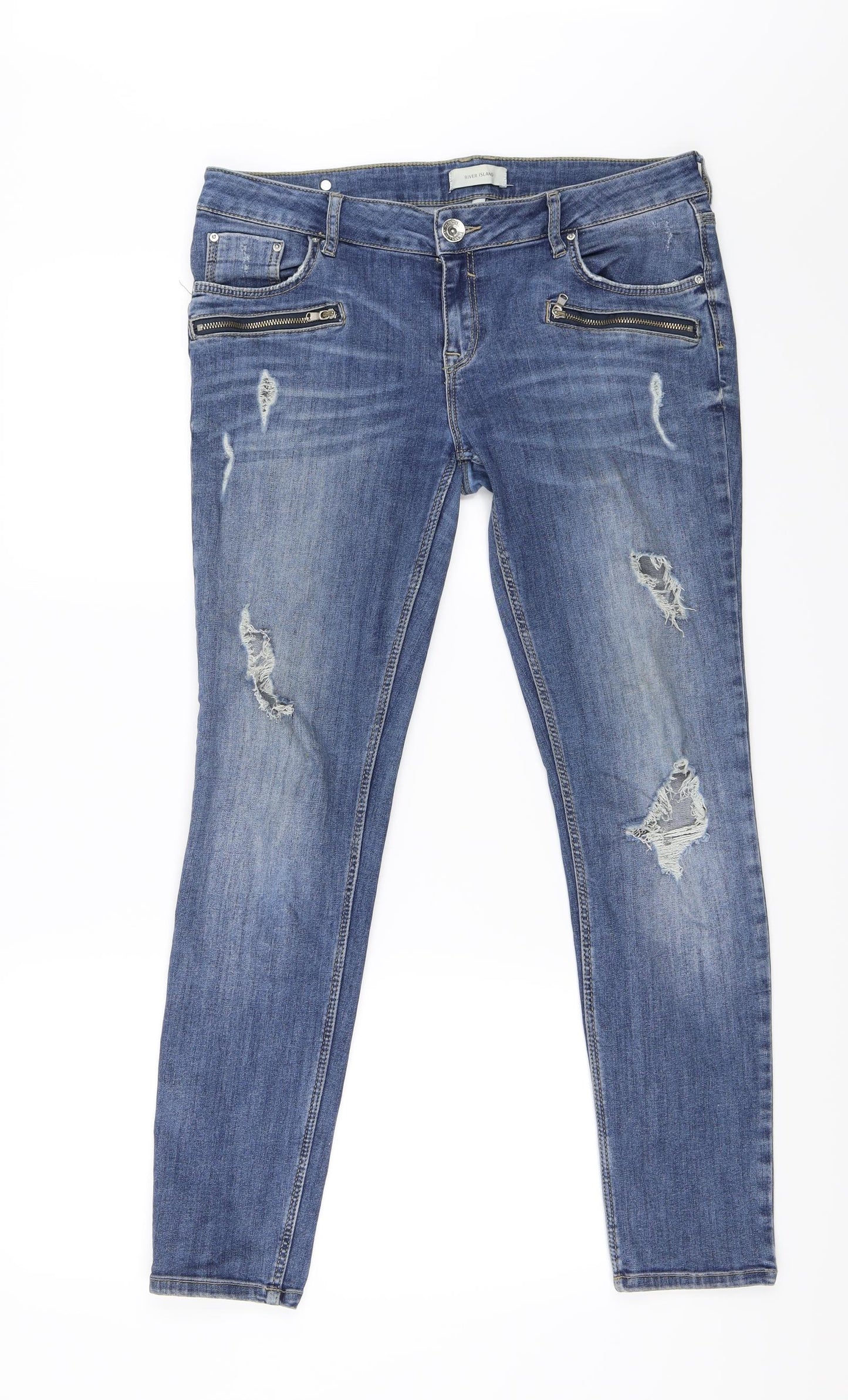 River Island Womens Blue   Skinny Jeans Size 16 L27.5 in