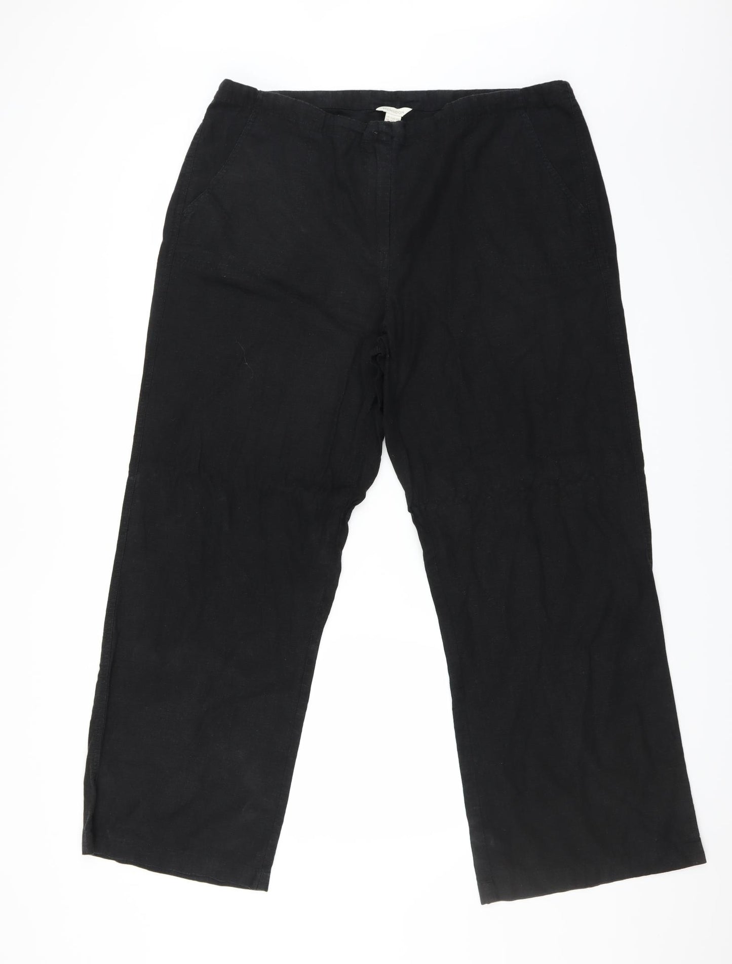 Monsoon Womens Black  Canvas Trousers  Size 18 L30 in