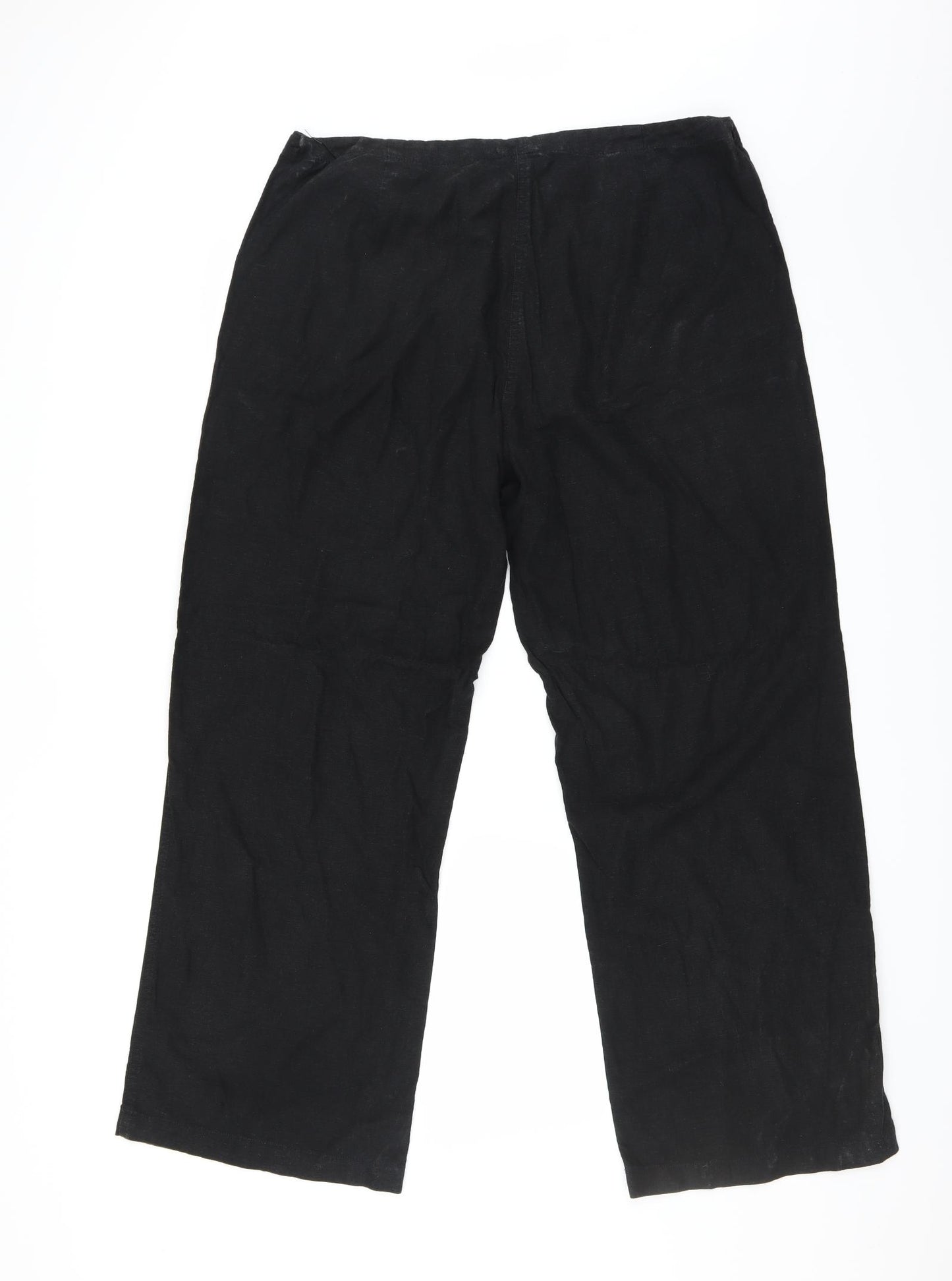 Monsoon Womens Black  Canvas Trousers  Size 18 L30 in