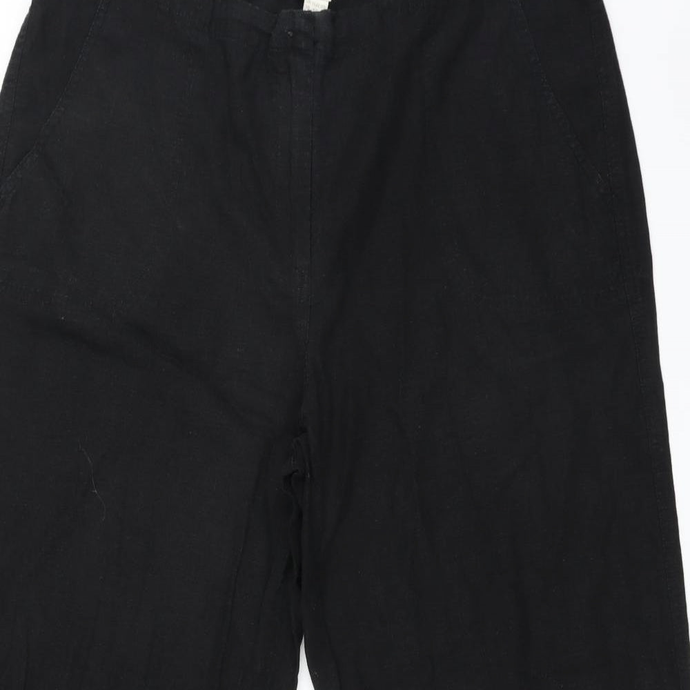 Monsoon Womens Black  Canvas Trousers  Size 18 L30 in