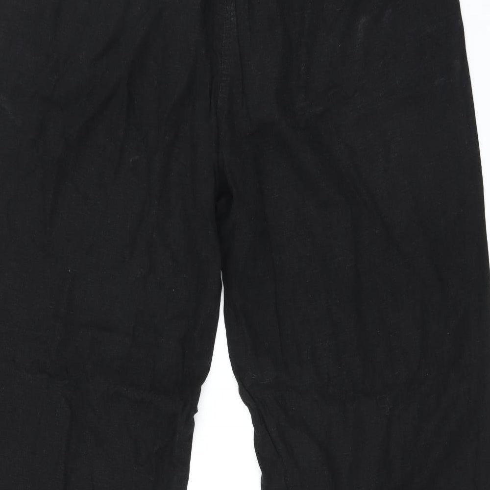 Monsoon Womens Black  Canvas Trousers  Size 18 L30 in