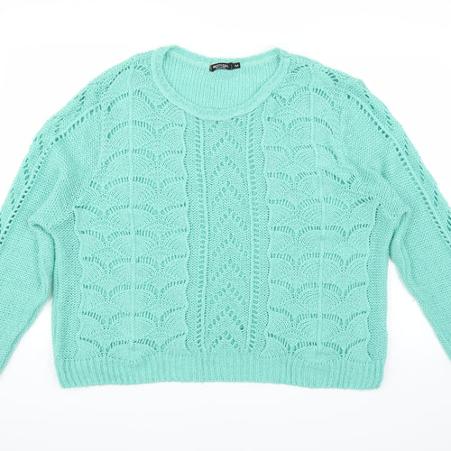 Nastygal Womens Green  Knit Pullover Jumper Size M