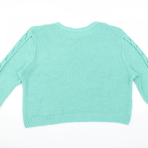 Nastygal Womens Green  Knit Pullover Jumper Size M